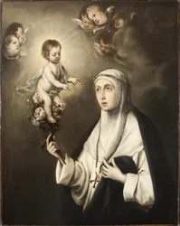 Rose de Lima (Isabel Flores de Oliva) (1586-1617) - Limai Szent Rózsa, Murillo, Bartolome Esteban, Másolat után. Olajfestmény. Mérete: 93x76 cm. Nemzeti Múzeum Stockholm