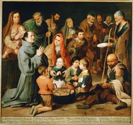 Alcala-i Szent Diego eteti a szegényeket (festmény, vászon)