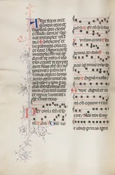 Missale: Fol. 111v, néhány zenét tartalmaz a virágvasárnapi liturgia részeként, 1469.
