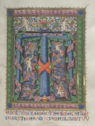 Missale: Fol. 186: Díszített Initial T[e igitur] teljes oldal, 1469.