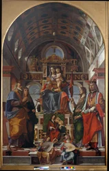Madonna és gyermeke Szent Andrással, Mónikával, Ursulával és Zsigmonddal