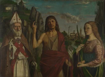 Szent Zénón, Keresztelő Szent János és egy női vértanú, c. 1495