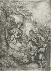 Királyimádás (A bölcsek felajánlása), 1657 után (rézkarc papírra)