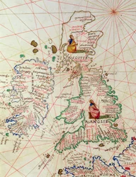 Anglia és Skócia Királysága, a világ atlaszából 33 térképen, Velence, 1553. szeptember 1. (tinta pergamen) (részlet a 330949-ből)