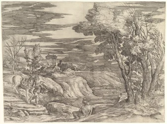 Táj egy lovassal és a vőlegényével, kb. 1552-61.
