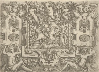 Lovas figura kardot tartva, földön fekvő alakon lovagol, s..., kb. 1540-80.