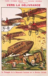 A Parti Ouvrier Belge-t (Belga Munkáspárt) hirdető plakát 1914 előtt