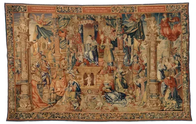 Gobelin, Faith Welcoming the Heroes of Antikvitás, Brüsszelben, Belgiumban készült