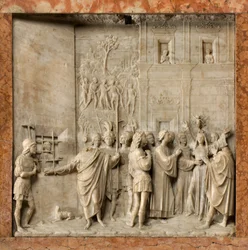 Kripta, Szent Marcellinus és Péter ördögűző bárkája, Benedict Briosco 1506-08, Szent Péter kiszabadítja a Démon Pálosát
