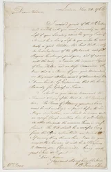 Autogram levél Mrs. Ann Pennnek, London, 1766. november 20. (toll és tinta papíron)