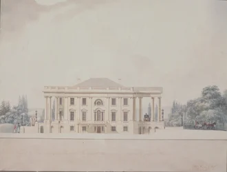 Az elnöki ház déli portikusa, 1807