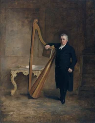 Griffith Owen Corbet családjának hárfása, 1812 körül (olaj, vászon)