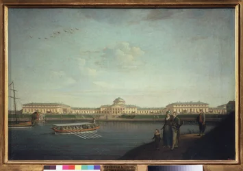 A Tauride-palota a Néva felől nézve (Szentpétervár). Benjamin Paterssen (1748-1815) festménye, olaj, vászon