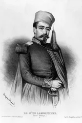 Louis Juchault de Lamoriciere (1806-1865) francia tábornok portréja (rajz)