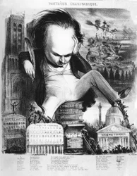Victor Hugo (1802-1885), francia író, Benjamin karikatúrája.