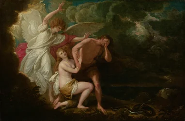 Ádám és Éva kiűzése a paradicsomból, 1791, retusált 1803.