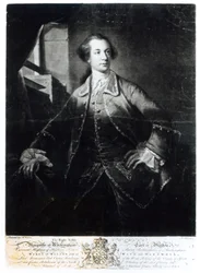 Charles Watson-Wentworth, Rockingham második márkija (1730-82) portréja, Richard Houston (1721-75) metszete