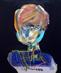 50 jelentős író a történelemben : Françoise Sagan, 2015 (olaj és akril, vászon)