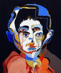50 jelentős író a történelemben : Franz Kafka, 2015 (olaj és akril, vászon)
