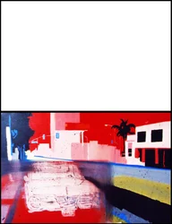 Kaliforniai autó kaliforniai szalagon, 2003 (olaj, 2 egymás melletti vászon)