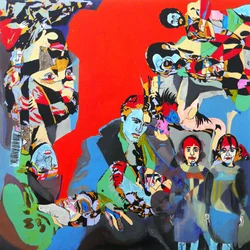 Marlon, Steve, Diane et les autres, 2017 (olaj és akril, vászon)