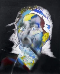 Surautoportrait au hijab, 2017 (olaj, vászon)