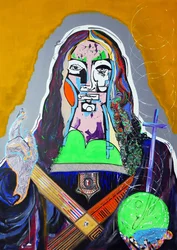 Surpeinture : Salvator Mundi, 2020 (olaj, papír és akril, vászon)