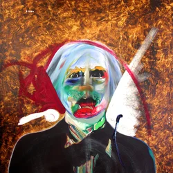 Surportrait : Andy Warhol  Sébastien, 2005 (olaj és arany levelek vászonra)
