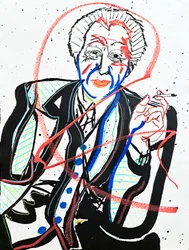 Surportrait : Frank Lloyd Wright, 2022 (akril, papír)