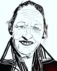 Surportrait : Joséphine Bacon 1, 2021 (akril, papír)