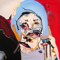 Surportré: Marlène Dietrich és a kislány, 2003 (olaj, vászon)
