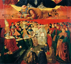 Averroes arab filozófus, részlet Aquinói Szent Tamás diadalából