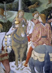 Részlet a Bölcsek útja c. ciklusból a kápolnában, 1460 körül (freskó)