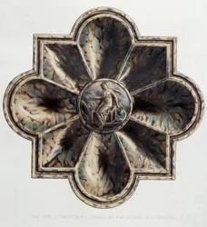 Tányérjaspé rekeszekkel - Tányérkerámia, C. Delange és C. Borneman „” Bernard Palissy munkája” c.