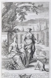 A szaglás etikája, illusztráció Anthony Le Grand "A filozófia alapelvei" 1. könyvének 8. részének 14. fejezetéből, Johannes Kip (165253-1722) metszete, 1694.