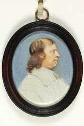 Oliver Cromwell (akvarell elefántcsonton)