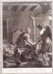 Penelope a szövőszéknél, 1731