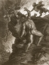 Sziszifusz kövét hegyre tolja, 1731