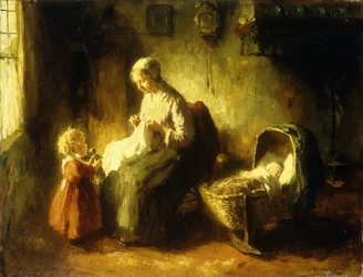 Anya kis segítője (olaj, vászon)