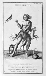 1757 márciusának ábrázolása.
