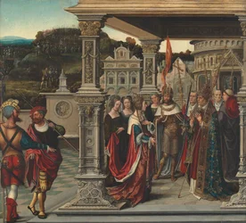 Szent Heléna a pápa előtt Rómában, kb. 1510-1520.