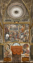 Counterfaccata, IL Pordenone, keresztre feszítés 1520-21, lerakás 1522, Bernardino Gatti, feltámadás 1529