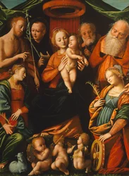 Madonna gyermekkel és szentekkel, Bernardino Lanino (1511-1582)