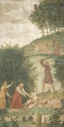 A vadászaton megbüntetett Cephalus, 1520-1522 körül (freskó)