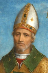 Saint Ambrose, 1520-22 (tempera a fedélzeten) (3496310 részlet)