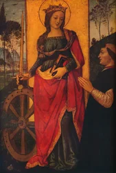 „Alexandriai Szent Katalin adományozóval”, 1480