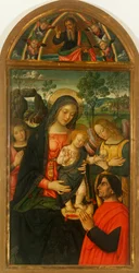 A Békés Szűzanya, Bernardino Pinturicchio (1452-1513 körül), olaj, tábla