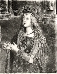 Szent Katalin, feltehetően Lucrezia Borgia (1480-1519) portréja, a Szentek élete ciklusból, Sala dei Santi, 1492-94