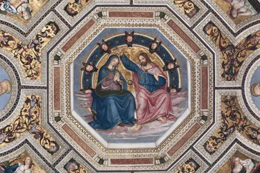 A Szűz megkoronázása, a kórus boltozata, Pinturicchio (Bernardino di Betto) (1454-1513) műve - 1508-1510, Santa Maria del Popolo-bazilika (Santa Maria del Popolo-templom), Róma