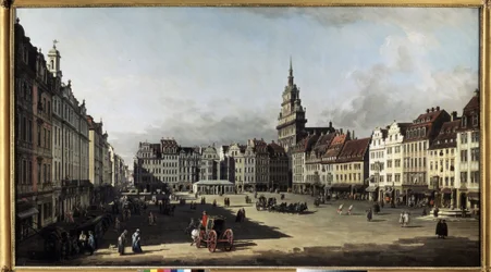 ""A régi piactér Drezdában"" (A régi piactér Drezdában) Bernardo Bellotto (1720-1780) festménye 1750-1752 Puskin Múzeum, Moszkva